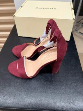 Adams Women's Deep Red Heeled Sandals